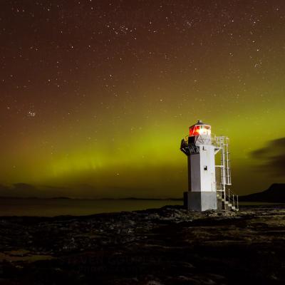 Rhue Lighthouse With Northern Lights
