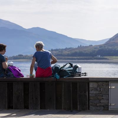 Relax and enjoy the view on Ullapool sea wall 